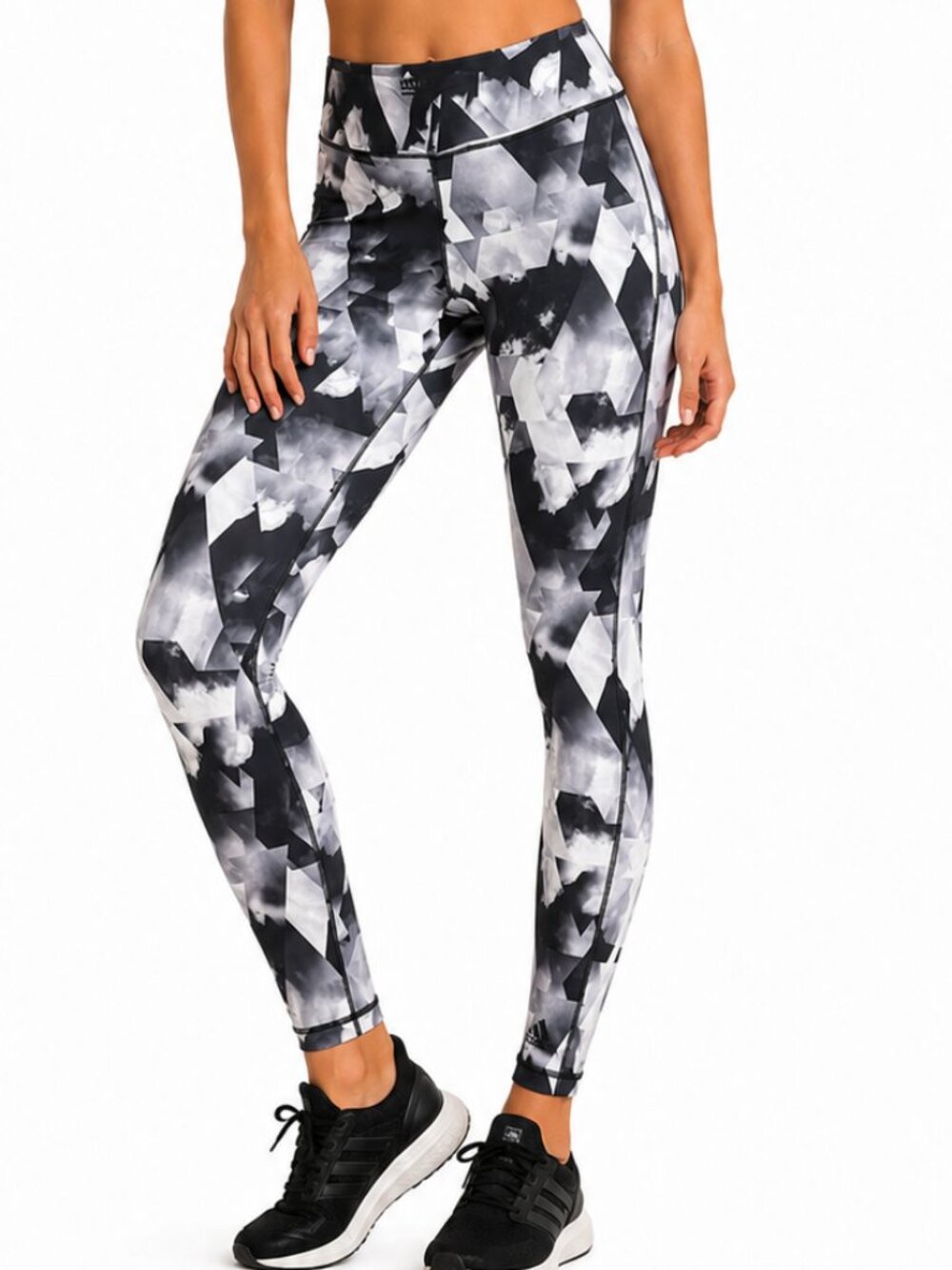 Adidas Climalite Grey Geometric Leggings Size Medium